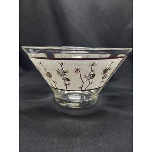 MCM Libbey Frosted with Gold Chip Bowl
